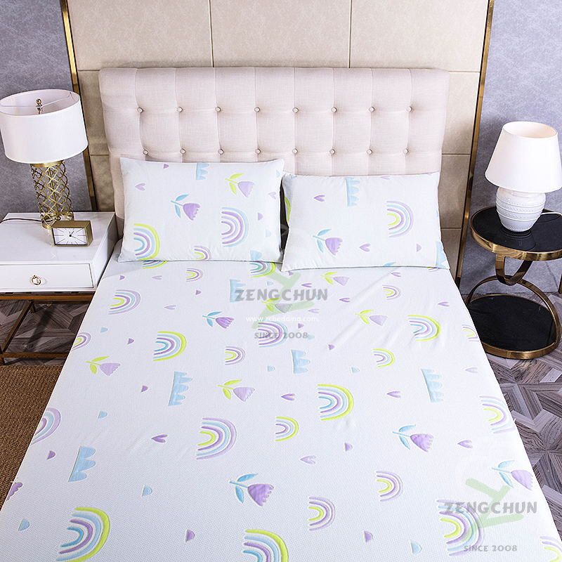 DOUBLE SIDE COLORFUL JACQUARD WATERPROOF MATTRESS PROTECTOR RAINBOW