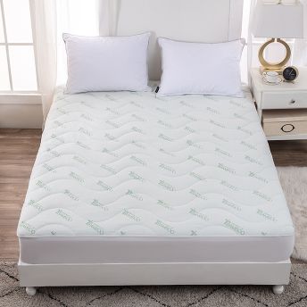 NATURAL BAMBOO QUILTED LUXURY MATTRESS PAD